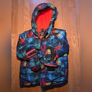 The Children's Place Dinosaur Adventure Puffer Jacket with Mittens